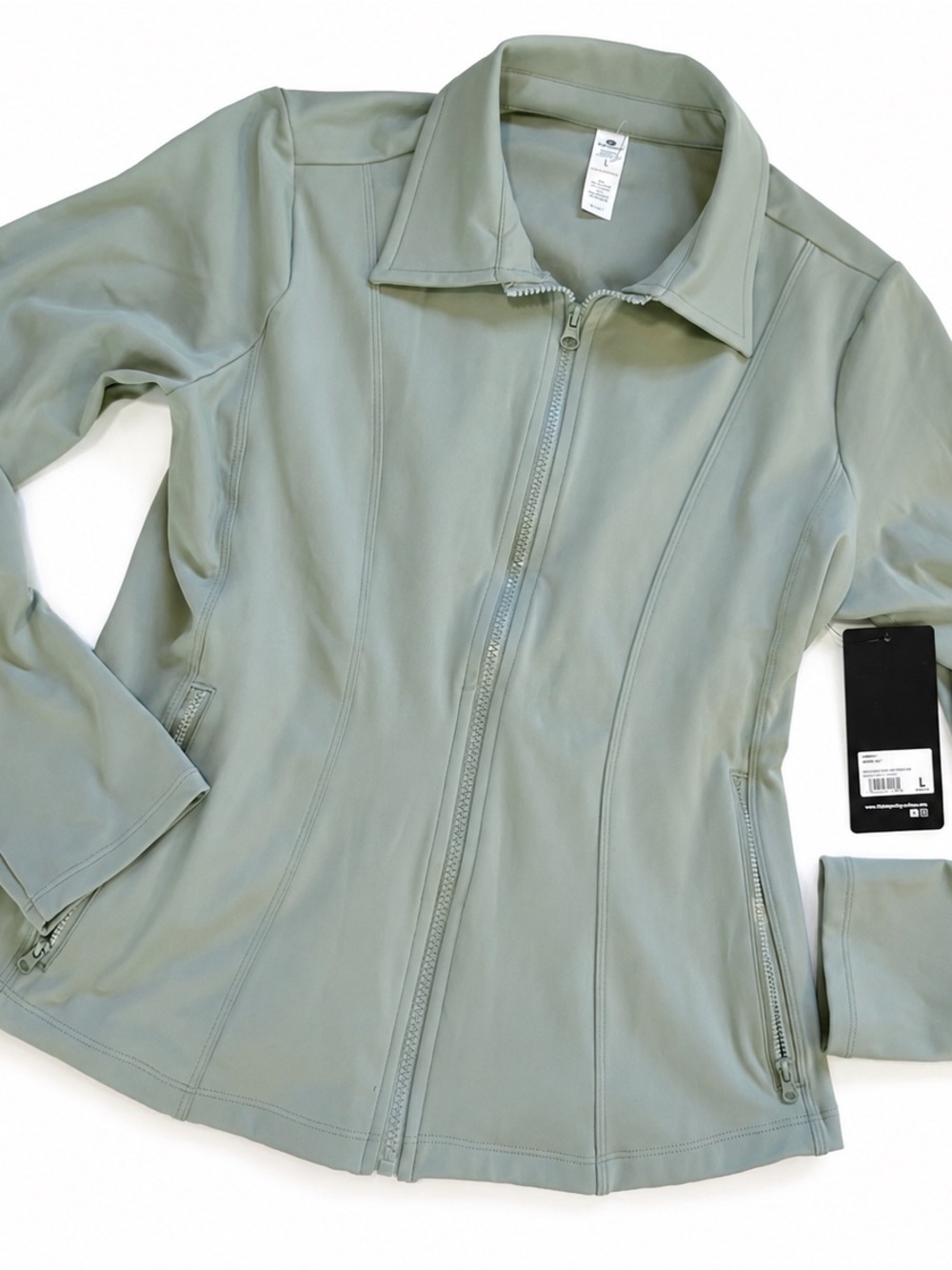 NWT 90 Degree by Reflex Wonderlink Amsterdam Collared Jacket Sage Green L